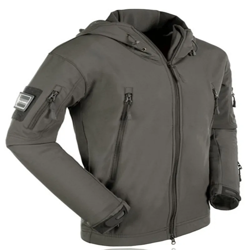 Тактическая мужская куртка в стиле милитари куртки из мягкой кожи акулы