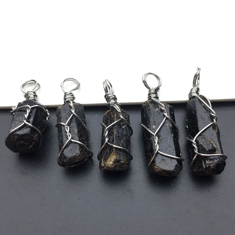 Ожерелье с подвеской из натурального черного турмалина 1 шт. | Украшения и