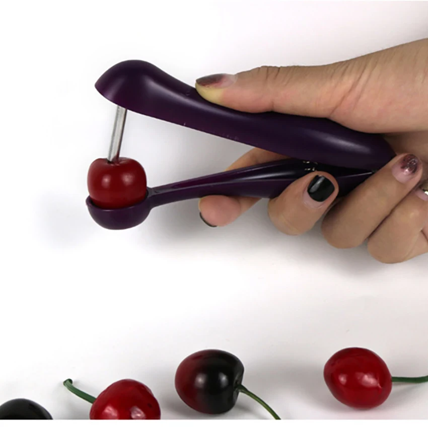 

New Cherry Plastic Fruits Tools Fast Remove Cherry Core Seed Remover Enucleate Keep Complete Kitchen Gadgets Accessories
