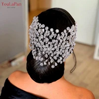 topqueen hp388 fashion bridal hair tiaras silver color rhinestones headband women bride wedding hair accessories hair jewelry