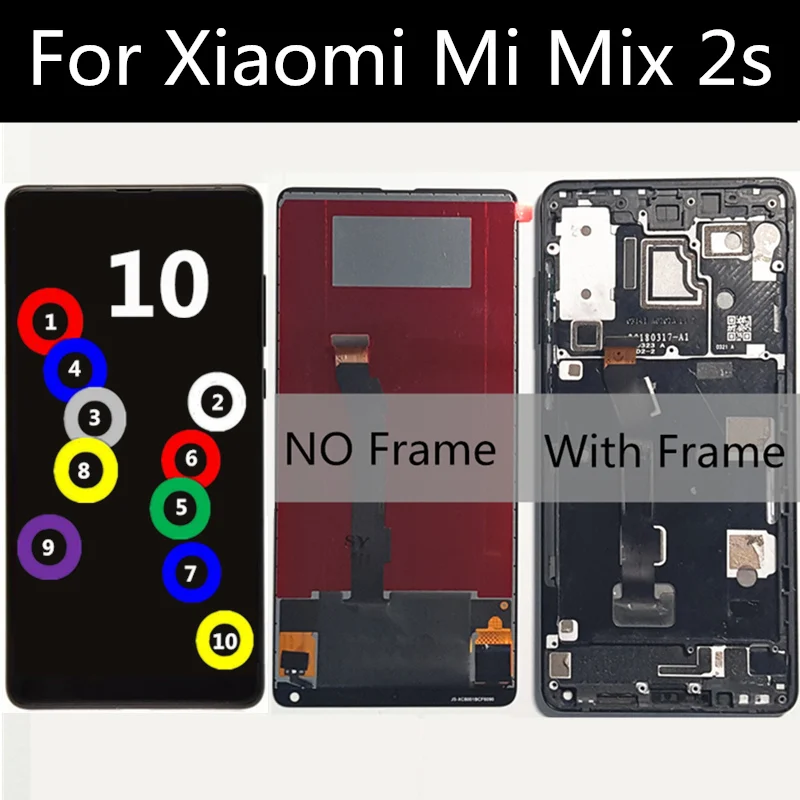 ЖК дисплей 5 99 дюйма с рамкой для Xiaomi MI Mix 2S сенсорным экраном и дигитайзером в