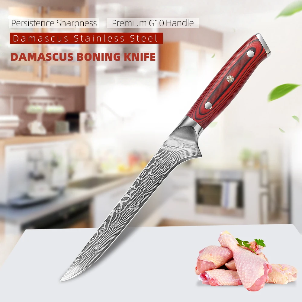 NANHAIONE 6 дюймов нож обвалочный Ножи 67 Слои Дамаск Сталь Sharp Кухня Нержавеющая сталь