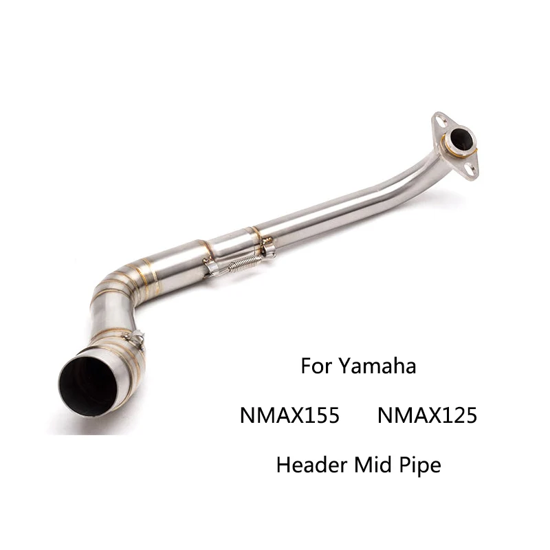 

Motorcycle Header Mid Pipe for Yamaha NMAX155 NMAX125 Stainless Steel Exhaust Pipe Slip On 51mm Escape