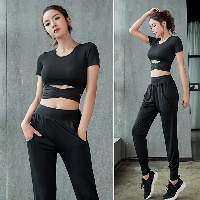 

2021 New Yoga Fitness Two-piece Suit Female Quick-drying Sports Slimming Underwear Running Casual Wear Two-piece Yoga Suit