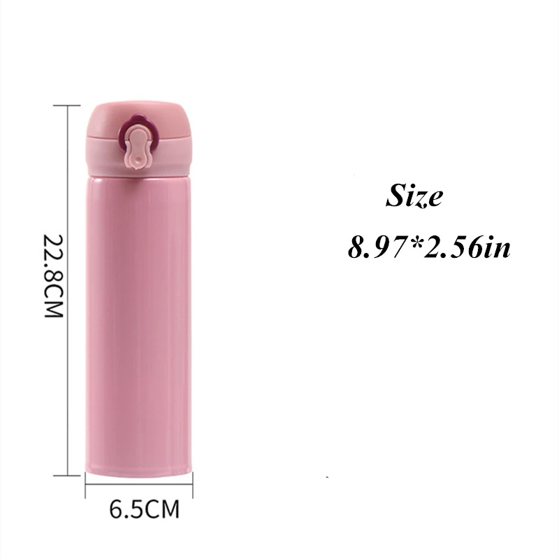 

16.8oz Thermos Water Bottle 304 Stainless Steel Bounce Cup Travel Coffee Mugs Vacuum Flask Keep Cold and Hot garrafa termica