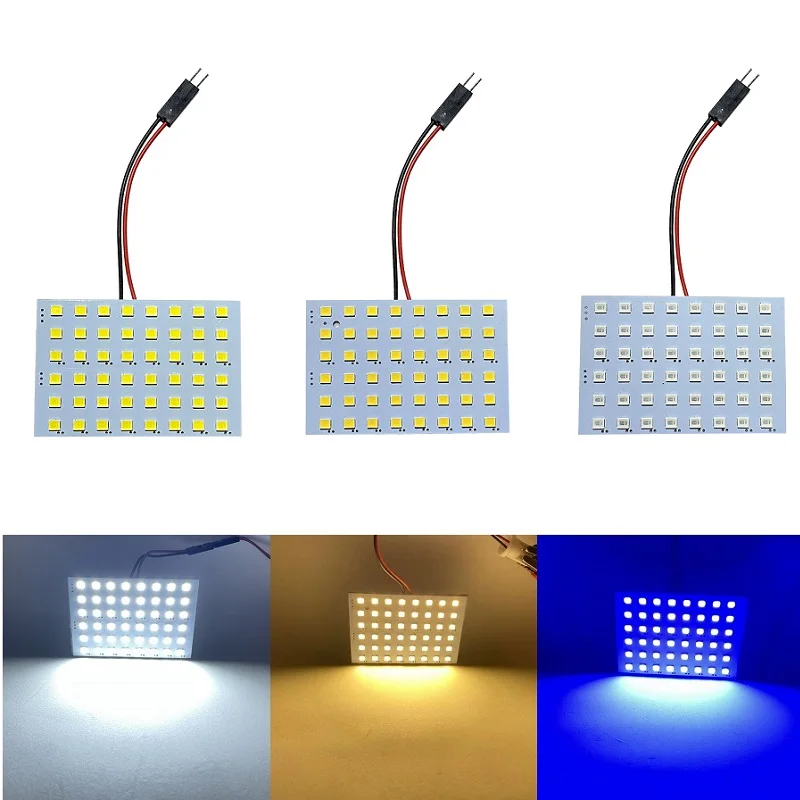 C5W Led Festoon BA9S T4W T10 W5W Led Bulb 48SMD Panel Dome Reading Light Map Lamp Car Interior Lights Auto 12V White Blue