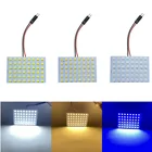 C5W светодиодная гирлянда BA9S T4W T10 W5W Светодиодная лампа 48SMD панель верхнее освесветильник для чтения лампа для карты автомобиля внутреннее освещение свет s Авто 12 в белый синий