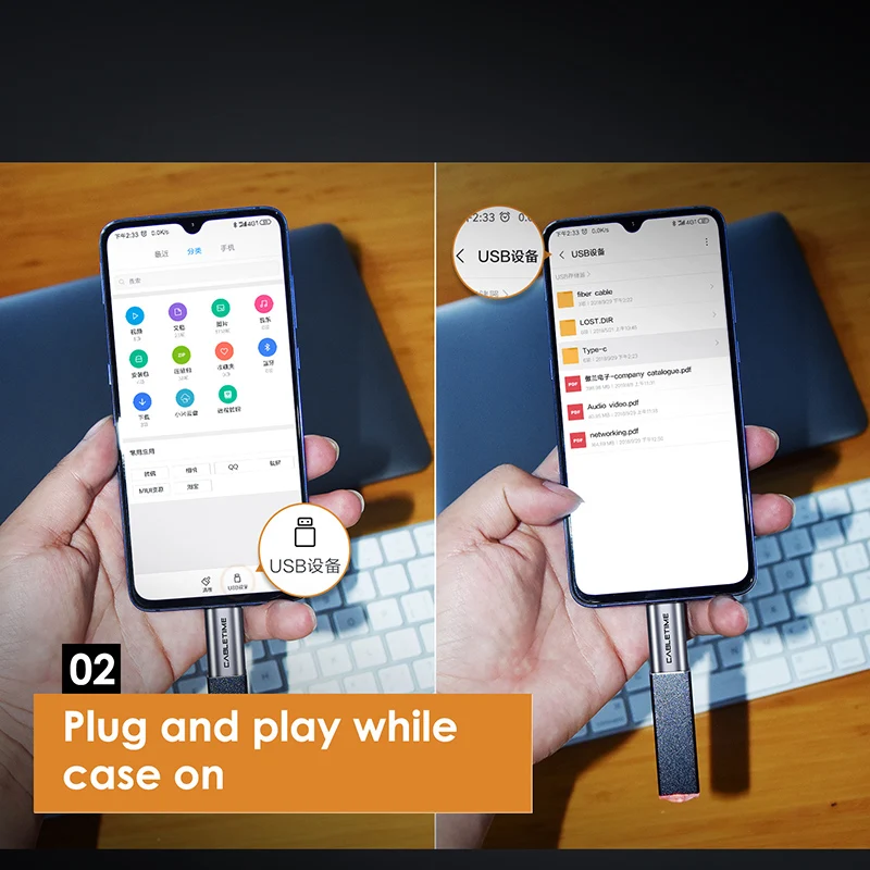 CABLETIME USB OTG адаптер Type C к 3 0 Thunderbolt кабель для Macbook Pro Samsung S9 C013|Переходники и