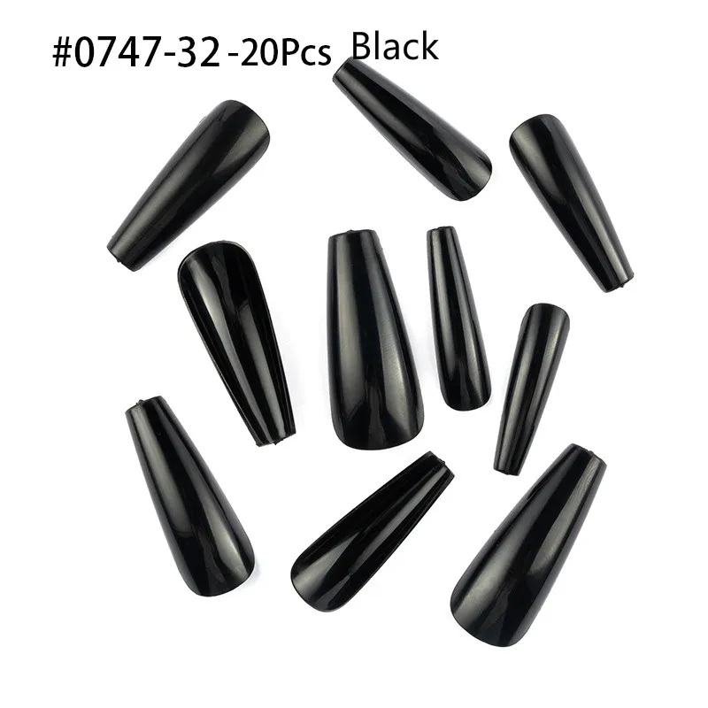 20 шт. яркие цвета полностью балерины гроб искусственные ногти акриловый маникюр