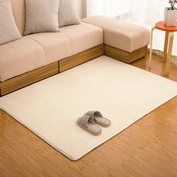 Beige Однотонный толстый коралловый бархатный ковер, современный ковер для гостиной, прикроватный коврик для спальни, татами, коврик для ползания, украшение для дома - Цвет: Beige