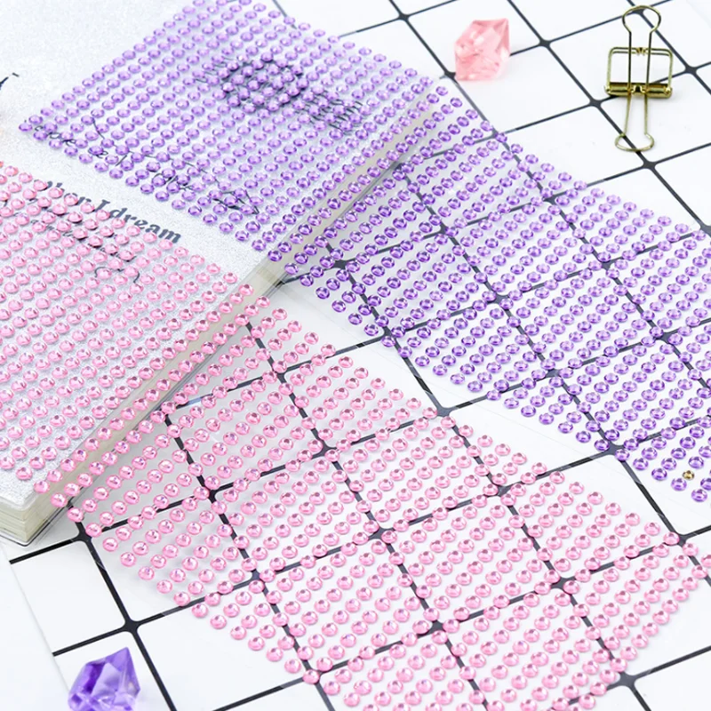 kawaii acrylic car diamond sticker notebook decor scrapbooking cell phone nail stick label office school supplies stationery free global shipping