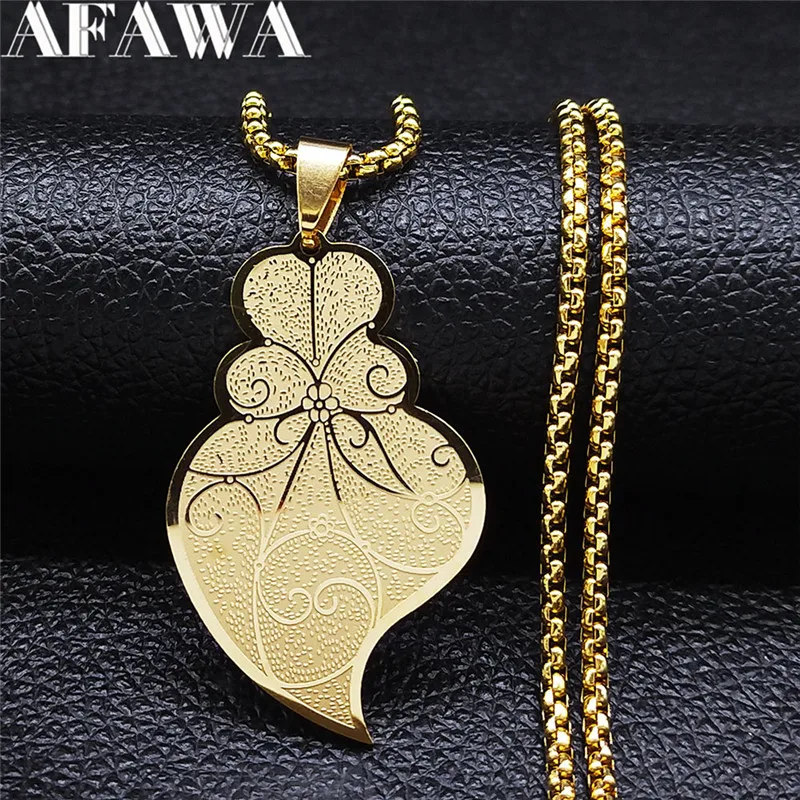 

Flower Heart Stainless Steel Chain Necklaces Gold Color Long Chian Necklaces Jewelry chaine acier inoxydable NXS03