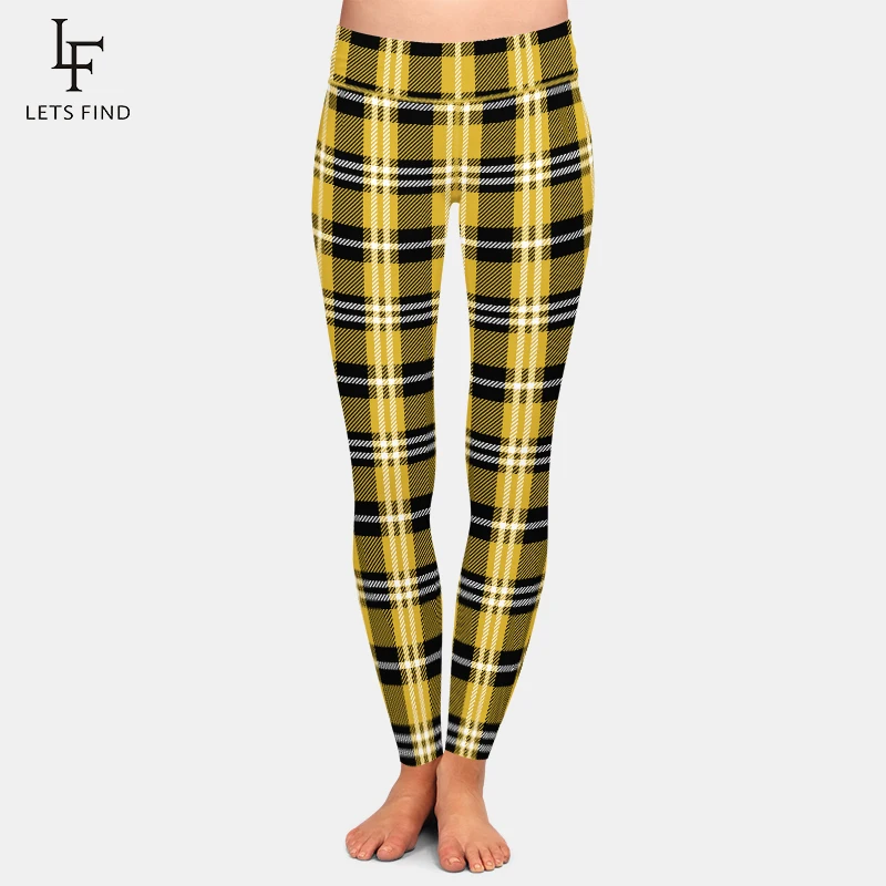 LETSFIND женская мода плед печати леггинсы сексуальная юбка с завышенной талией