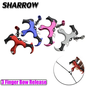 Блочный спуск лука для стрельбы из лука триггер с суппортом для большого пальца спуск лука 3 пальца спуск лука для охоты стрельбы лука и стрелы аксессуары