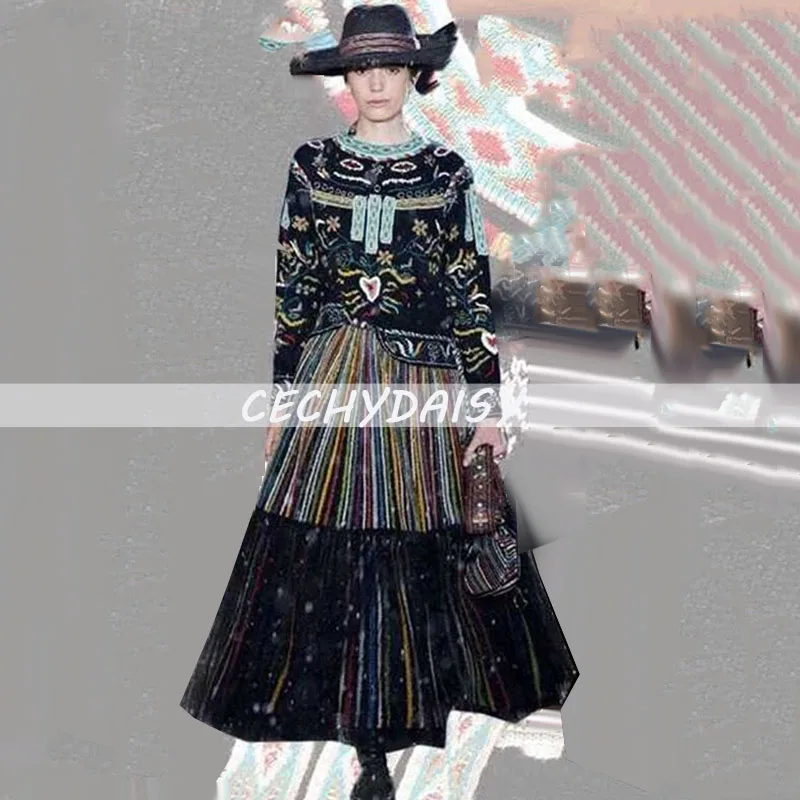 Runway Sweater Women Luxury Brand Design Elegant Vintage Embroidery Loose Knitted Pullovers Tops Mujer pull femme nouveaute 2019 | Женская