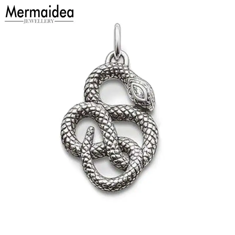 Женская цепочка со змеиным кулоном серебряное покрытие 2020 пробы|Подвески| |