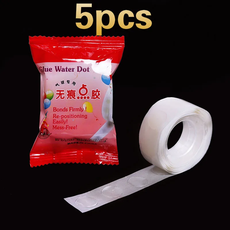 5pcs 100 шт супер липкий двухсторонний резиновый клейкий шар вечерние украшения на свадьбу на день рождения вечерние украшения в горошек прикрепляемые шары - Цвет: 5pcs