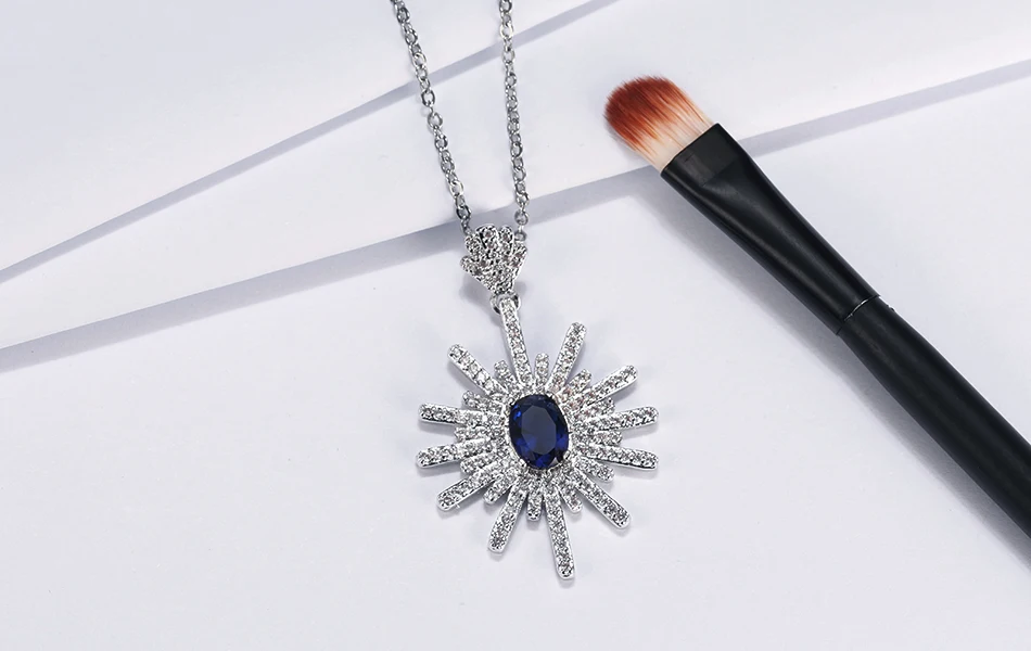 ORSA JEWELS, роскошное модное женское ожерелье, s& Кулоны, зазубренная Установка AAA, голубой кубический циркон, Очаровательное ожерелье, вечерние ювелирные изделия ON146 - Окраска металла: ON146