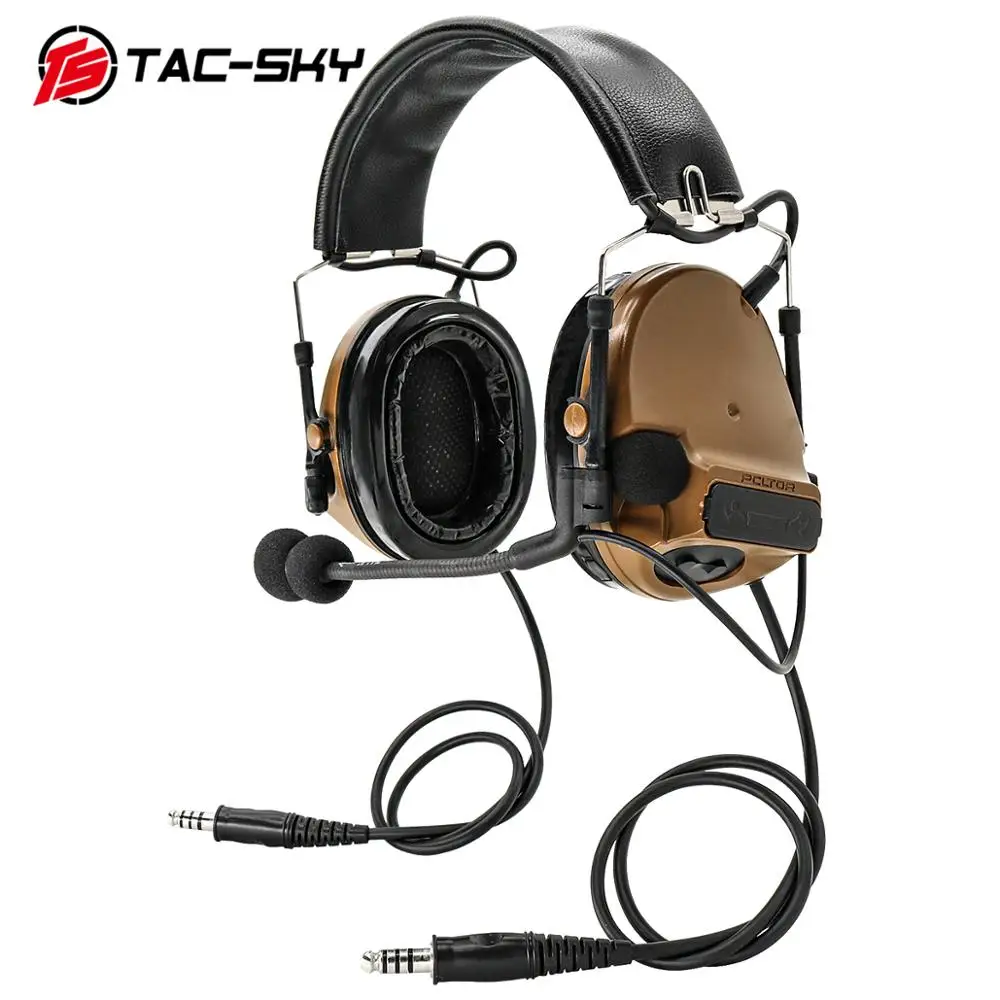

COMTAC TAC-SKY Comtac iii Silicone Earmuffs Dual-Pass Version of the Military Hearing Noise Reduction Pickup Tactical Headset CB