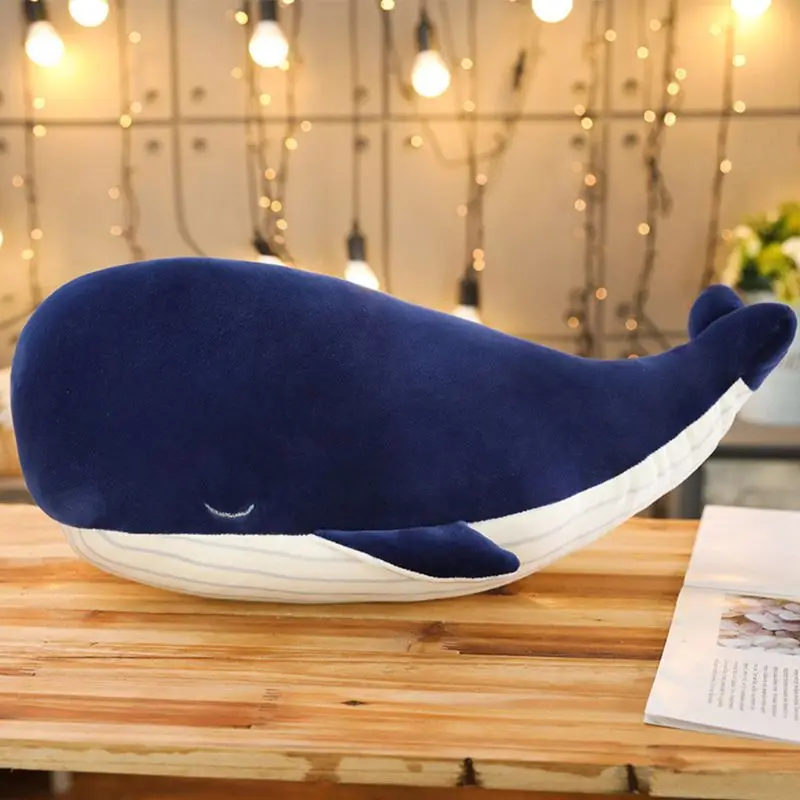 

Large Blue Whale Stuffed Animal Giant Hugging Soft Pillow Toy Home Furnishings Sofa Car Cushion Children Birthday Gift J60B