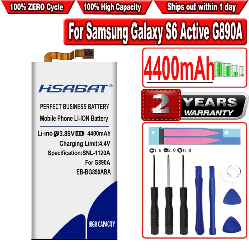 HSABAT EB BG890ABA 4400 мА/ч батарея для Samsung Galaxy S6 активный G890A G870A LTE A SM G890 G890A|Аккумуляторы