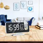 Домашний светодиодный электронный будильник 7,5 дюйма, радио с индикатором температуры, влажности и времени, многофункциональные прикроватные часы