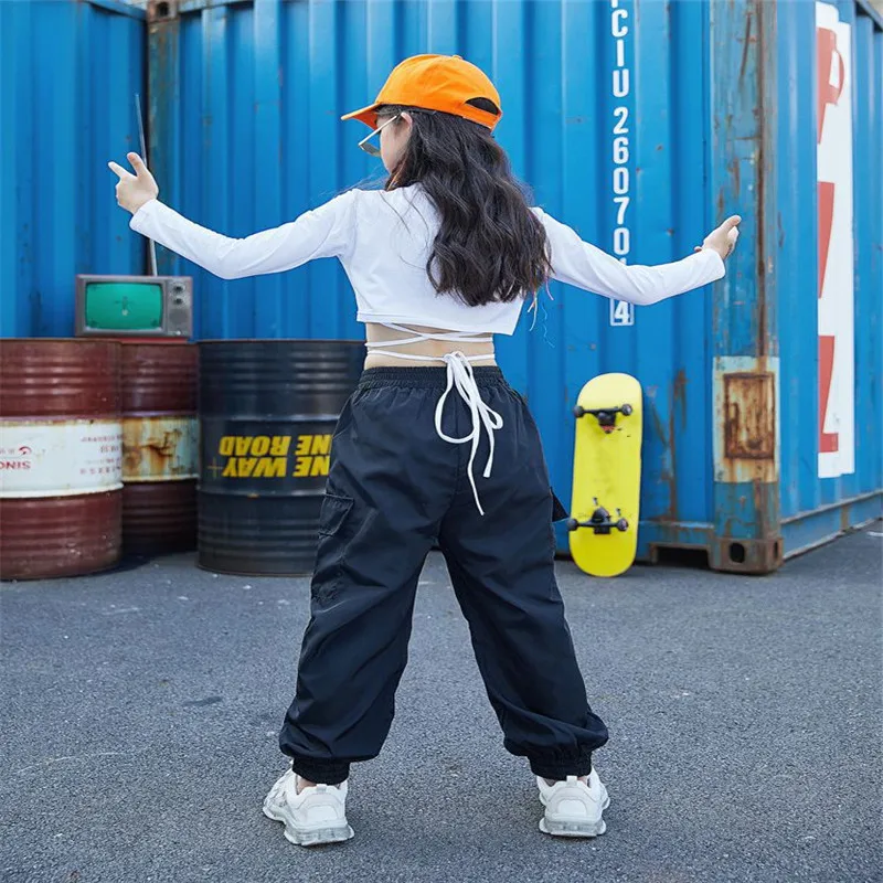 Крутая детская одежда в стиле хип хоп белая толстовка рубашка Топ укороченные