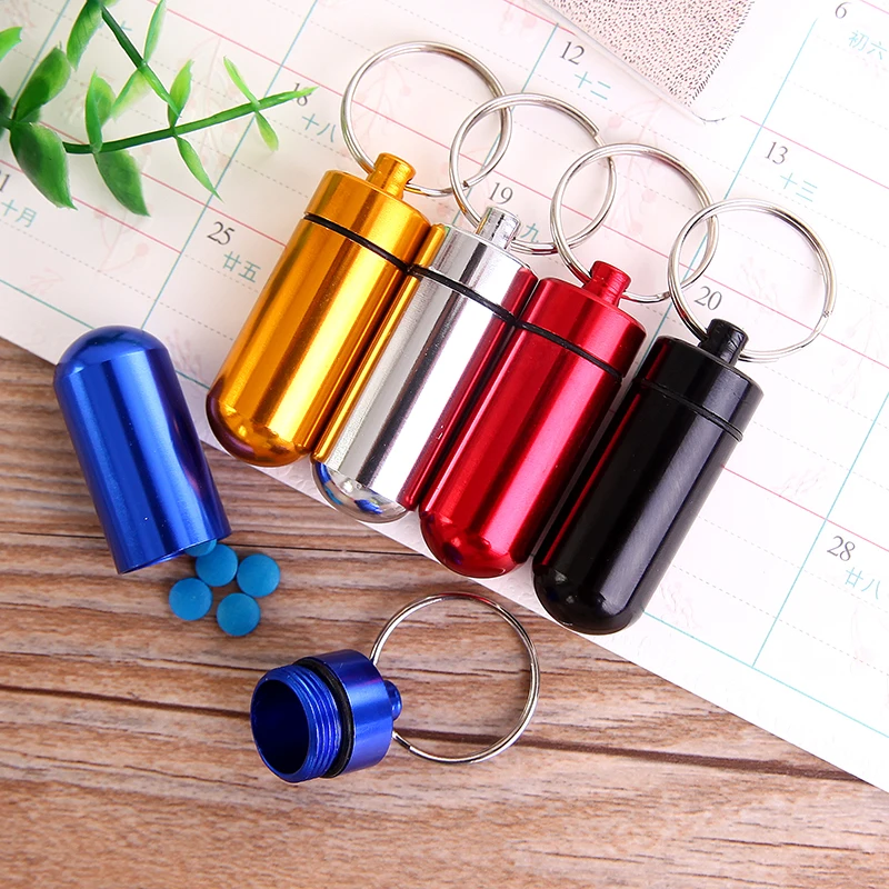 1 шт. компактная портативная Водонепроницаемая алюминиевая коробка для таблеток