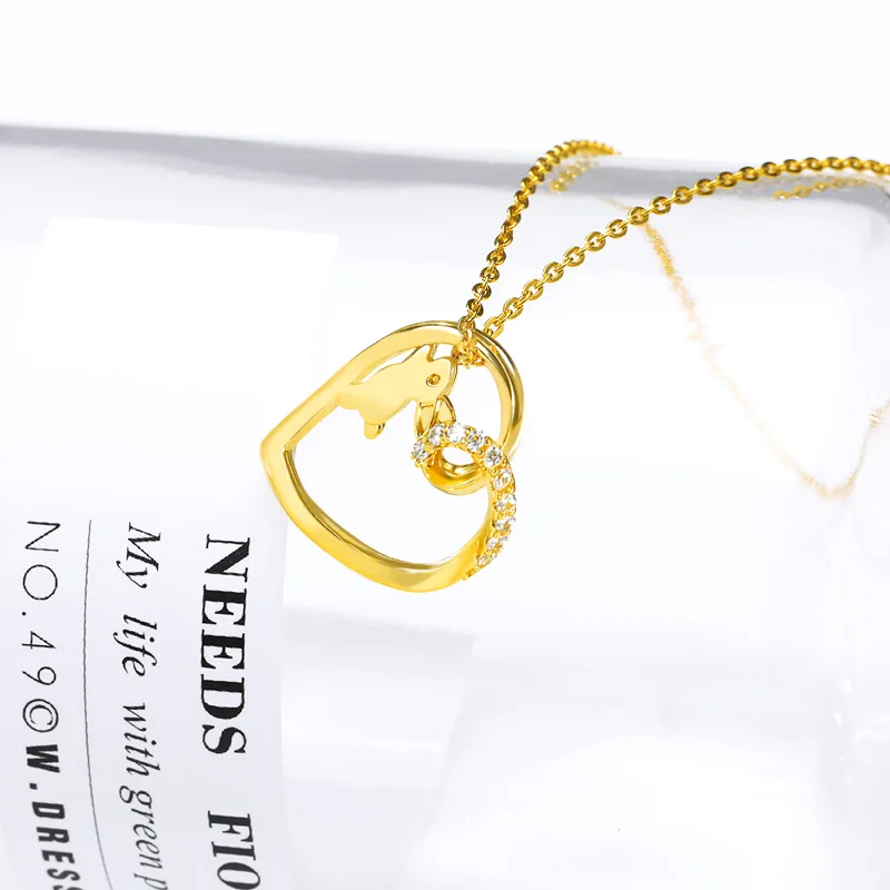 Контракт животное-оригами Цепочки и ожерелья прекрасный золота с фианитами в