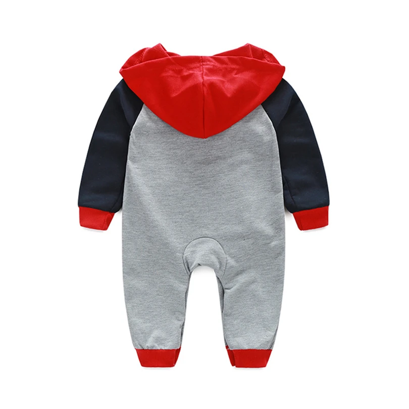 Комбинезон с капюшоном для новорожденных мальчиков и девочек вышитыми надписями