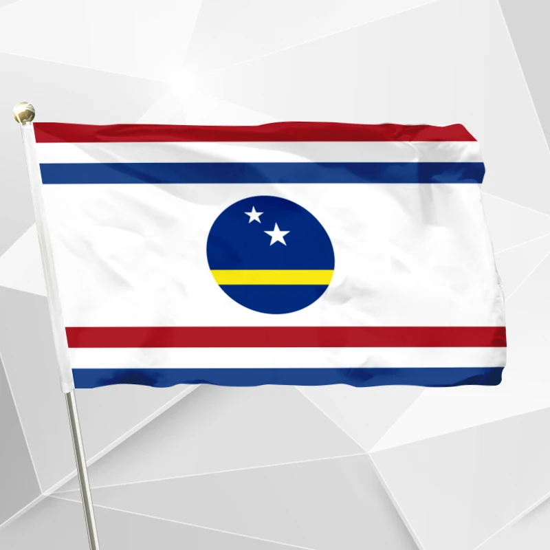 Флаг регулятора Нидерландов Curacao 90x150 см 3x5 футов 120 г 100D полиэстер с двойной