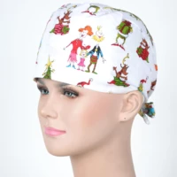scrub caps for women and men clinical scrub hats print adjustable unisex s m two size for choice