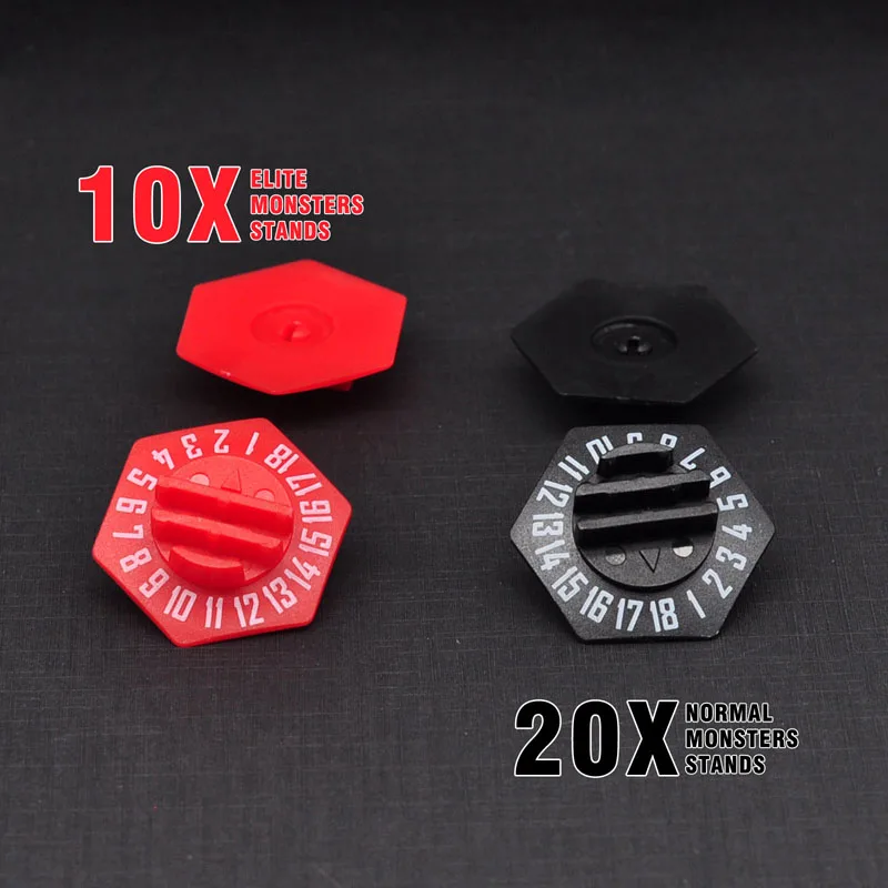 Gloomain Standee Bases paquete de 30 soporte de monstruo hexagonal impreso en 3D con rastreador de salud y ranuras de fichas de Estado-2