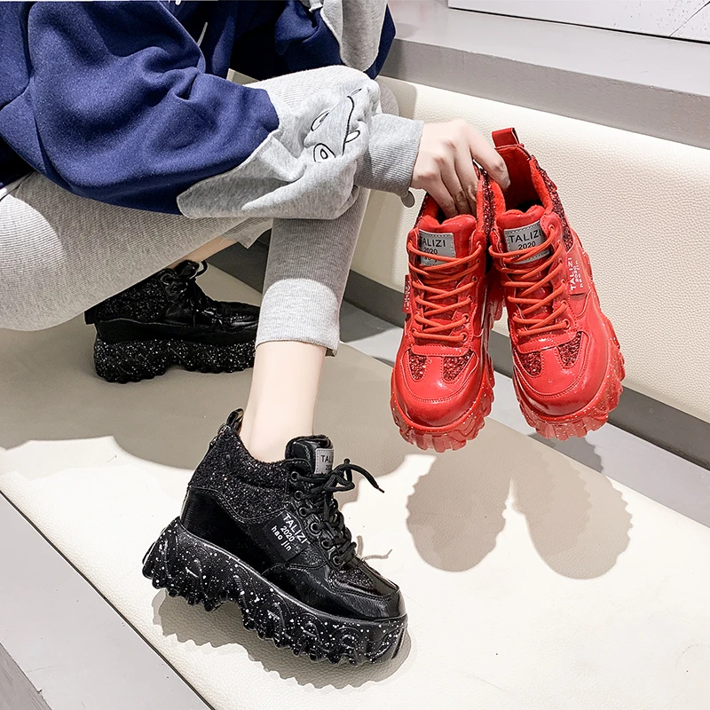 Женские кроссовки на толстой подошве 2020 повседневные дышащие платформе 8 см |
