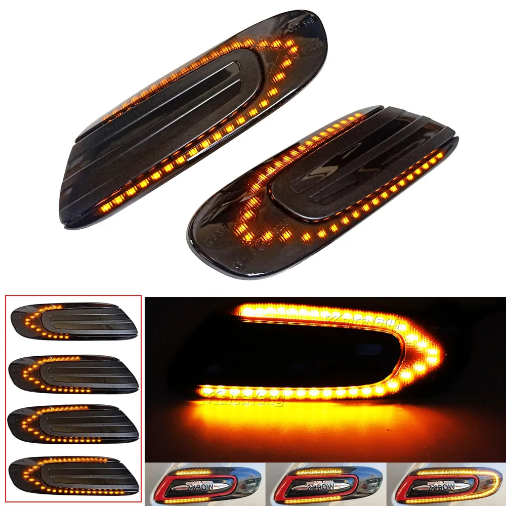 

Плавный Янтарный светодиодный динамический поворотный сигнал боковой фонарь 63137298348 63137298347 для Mini Cooper F55 F56 F57