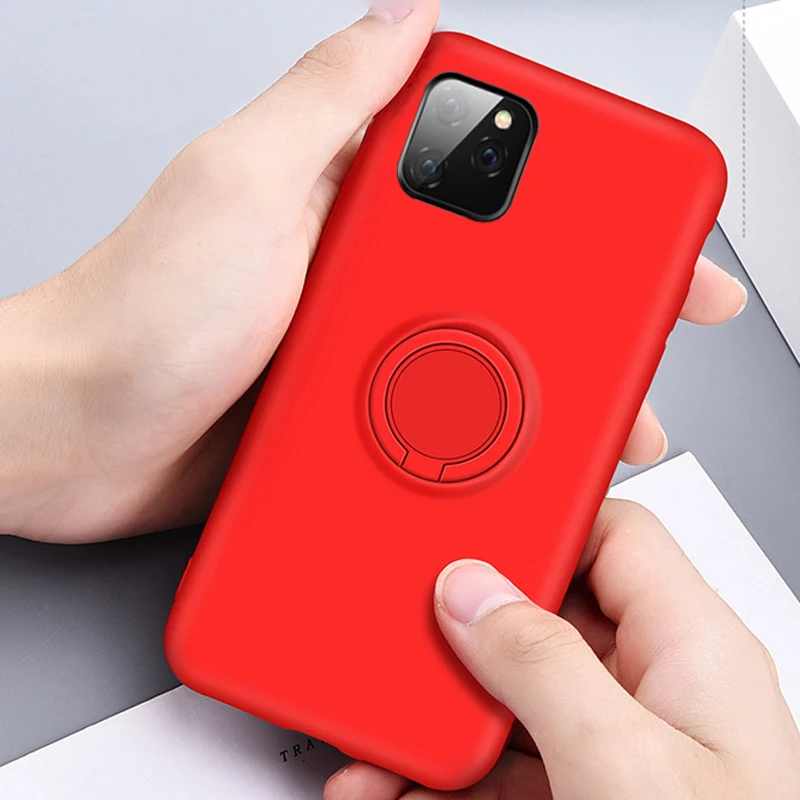 Роскошный силиконовый чехол с кольцом для iPhone 11 Pro Max 11Pro 11ProMax ударопрочная Броня