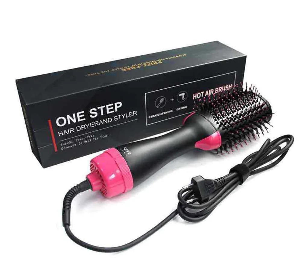 

3 In 1 One Step Hair Dryer And Volumizer Hot Air Brush Hair Straightener Comb Curling Brush Ion Blow Hair Dryer Brush