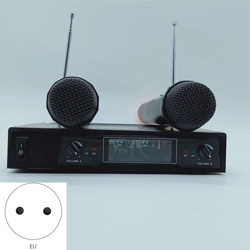 Профессиональный беспроводной микрофон Система двойной ручной 2 канала комплект