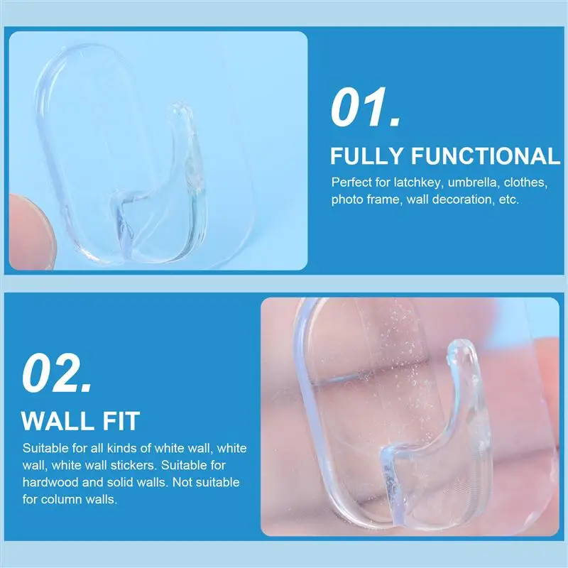 

20pcs Wall Mounted Hook Towel Hanger Door Hanger Hanging Hook for Door Home Room