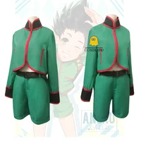 anime hunter x hunter gon freecss cosplay costume green toppants suit halloween christmas party carnival men women cosplay wear