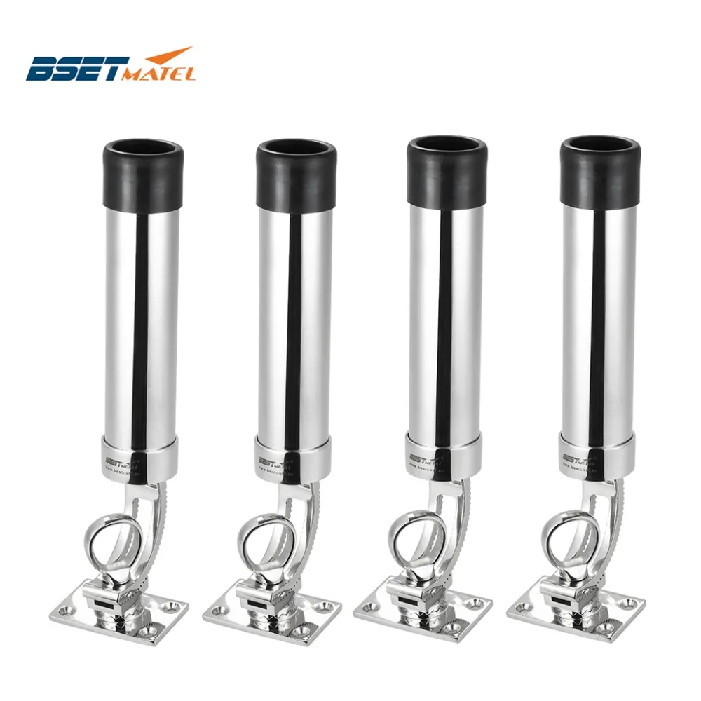 4 Pieces/ Lot Adjustable Removable Deck Mount stainless steel 316 fishing rod holder marine hardware for boat and yacht fishing