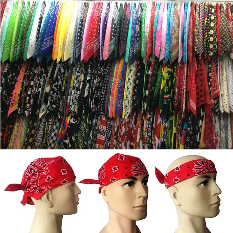 20 Colors Mixed Cotton Bandana Novelty Double Sided Print Paisley Cowboy Bandana Party Favor Scarf Headband Handkerchiefs