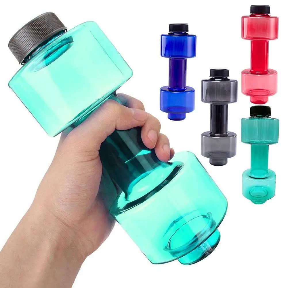 

1Pc 550ml Large Capacity Dumbbell Shape Fitness Water Cup Sealed Leakproof Sports Bottle Kettle Easy to Carry and Use