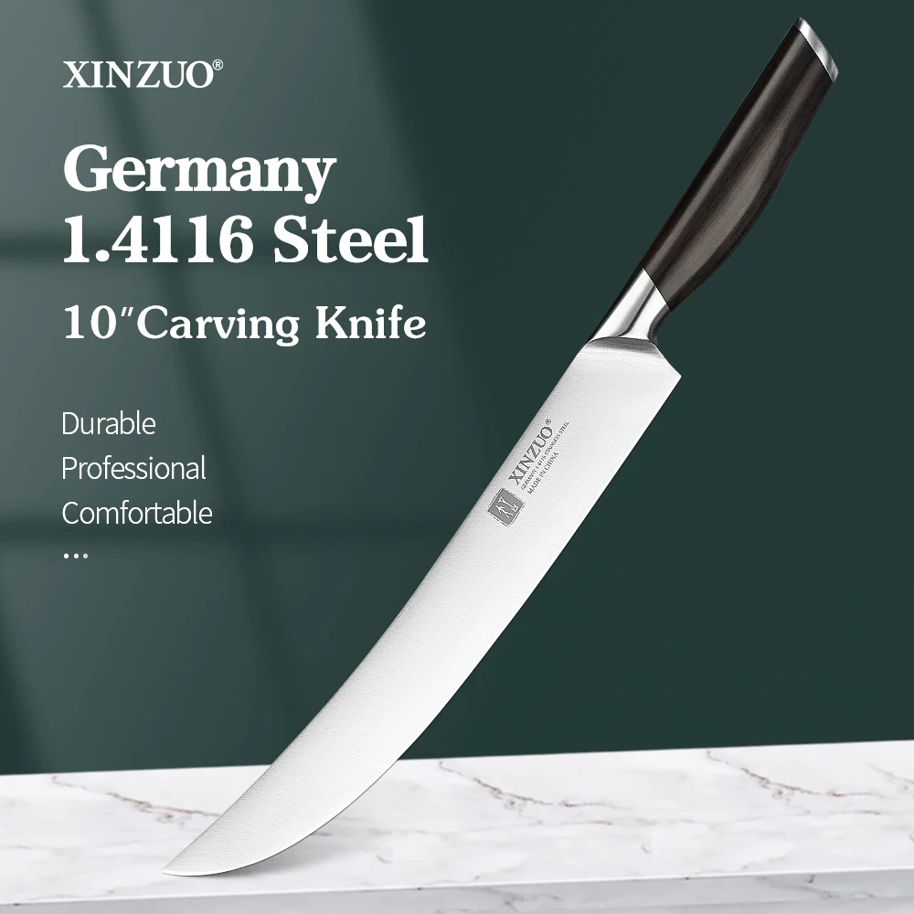 XINZUO Forged Cleaver Knife Carving Fork 1-2PCS Gemany 1.4116 Steel Barbecue Steak Roasting Kitchen Dining Tableware | Дом и сад