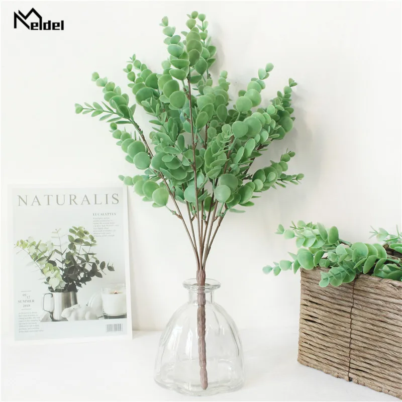 Листья эвкалипта в стиле ретро букет из искусственного пластиковые поддельные