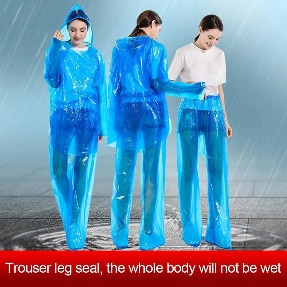 

Disposable Raincoat Rain Pants Set Dustproof Waterproof Rain Coat Suit for Men Women Hiking Fishing Anti-fog Poncho Protective C