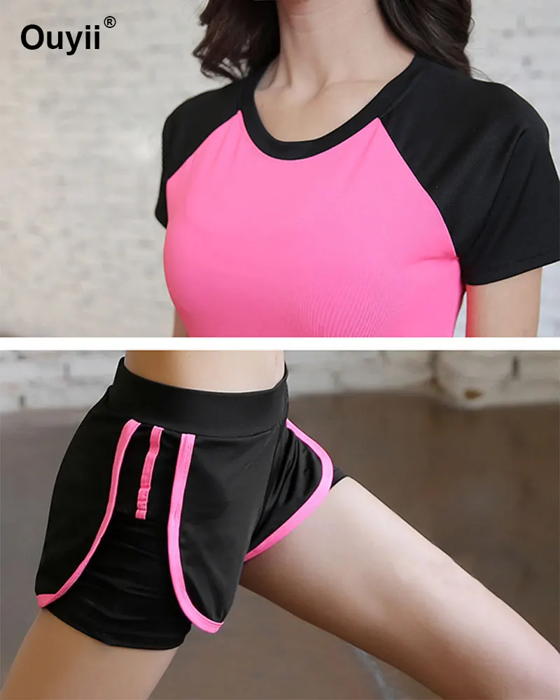 Women Sport Leggings Suit 2 Pieces Set Dance Yoga Practice Long Slevees Tight Stretch Fitness Running Spoerswear | Спорт и