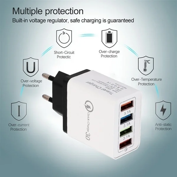 Зарядное устройство с USB-разъемом для ЕС/США Quick Charge 3 0 телефона адаптер Huawei Mate 30