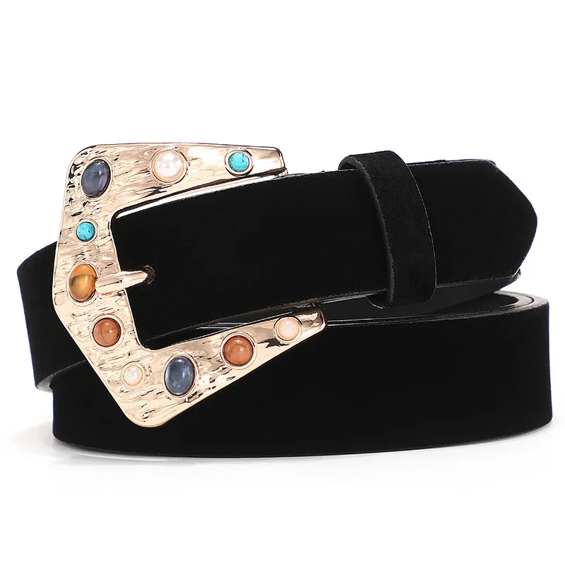 

New Women's and American Fashion Joker Ladies Belt Hand Made Decorative PU Buckle Belt Luxury Belt Designers Women Corset Belt