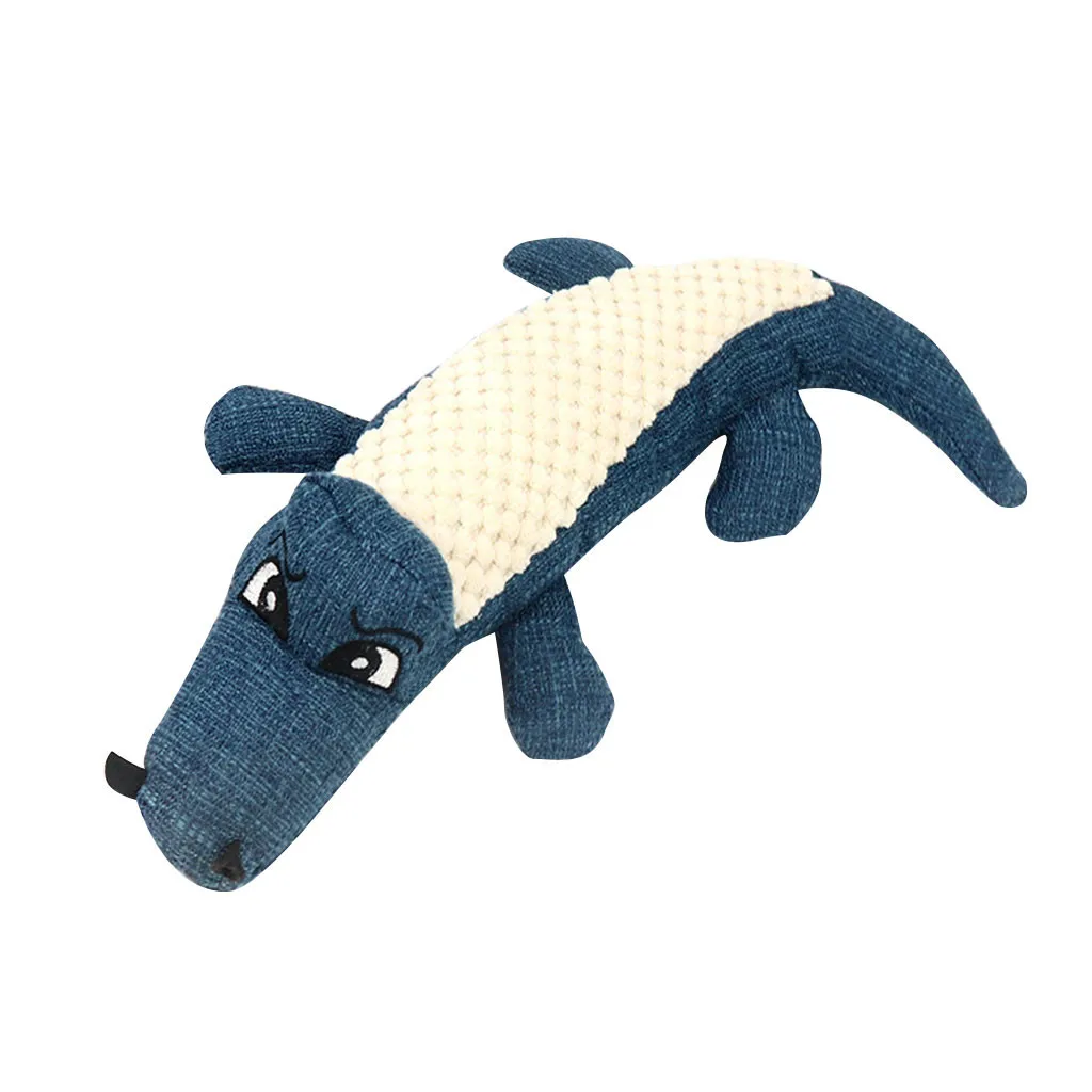 

Pet Dog Toy Linen Plush Crocodile Animal Toy Dog Chew Squeaky Noise Toy Cleaning Teeth Supplies Toy Tough Interactive Doll 1PC